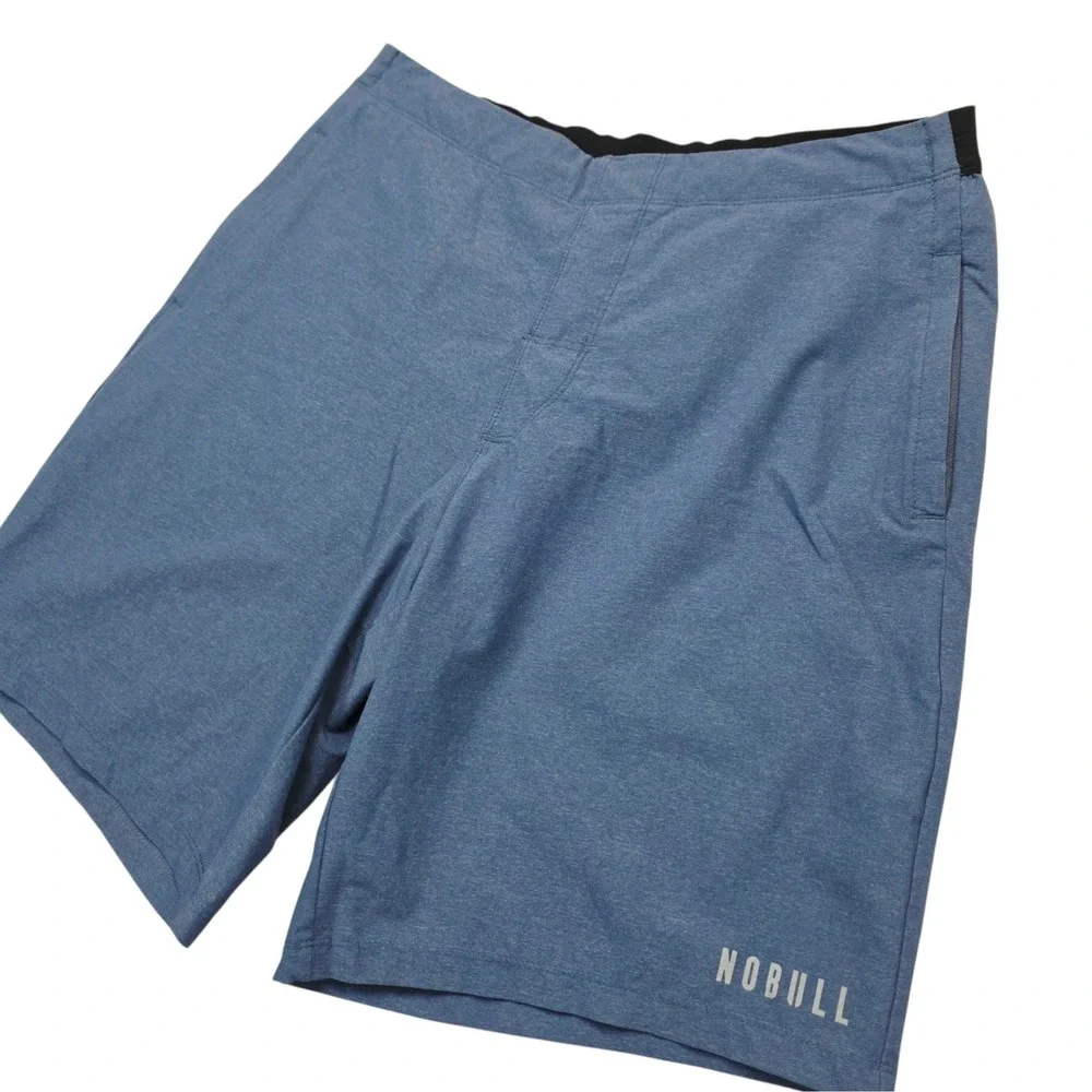 NOBULL Mens Lightweight Training Shorts Blue Heathered Size L Workout Gym